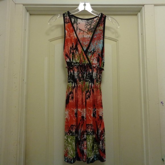 BOHO COLORS SHEERED JERSEY SUNDRESS SM OR ONE SIZE - Picture 1 of 7